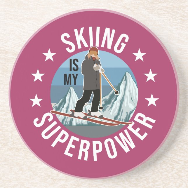 Skiing Is My Superpower Coaster (Front)