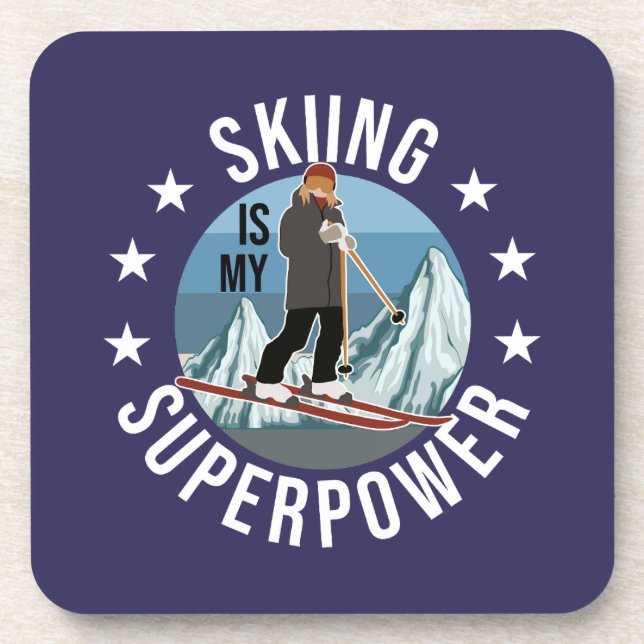 Skiing Is My Superpower Coaster (Front)