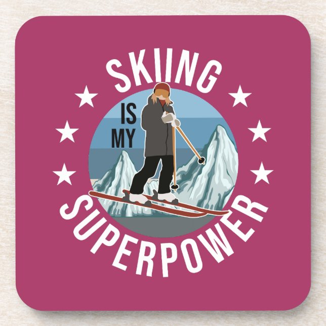 Skiing Is My Superpower Coaster (Front)
