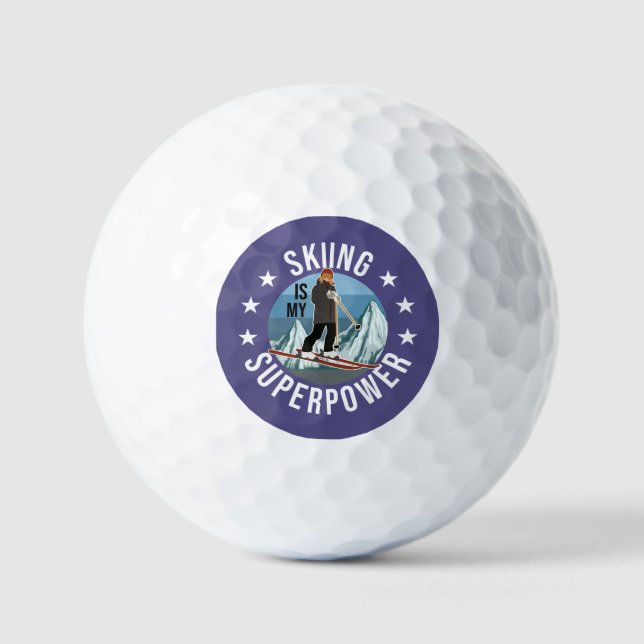 Skiing Is My Superpower Golf Balls (Front)