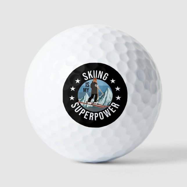 Skiing Is My Superpower Golf Balls (Front)