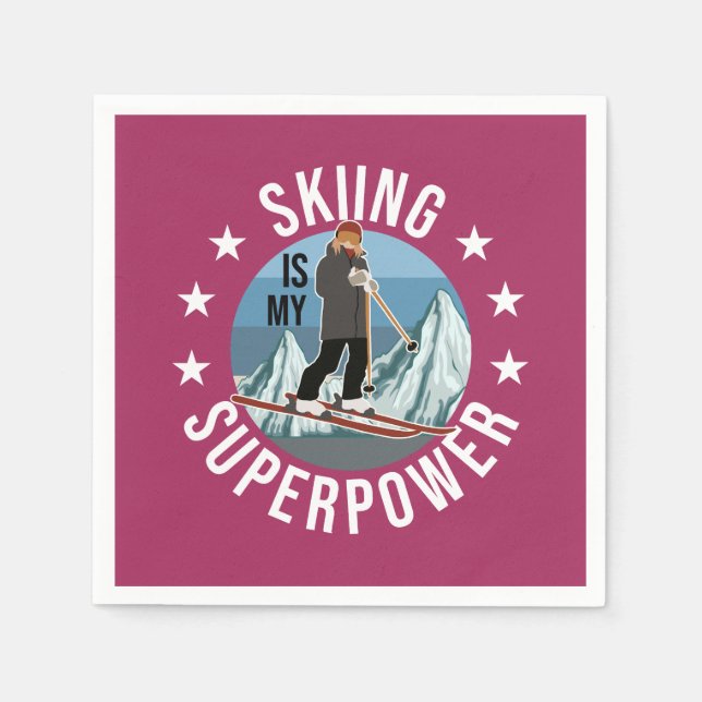 Skiing Is My Superpower Napkin (Front)
