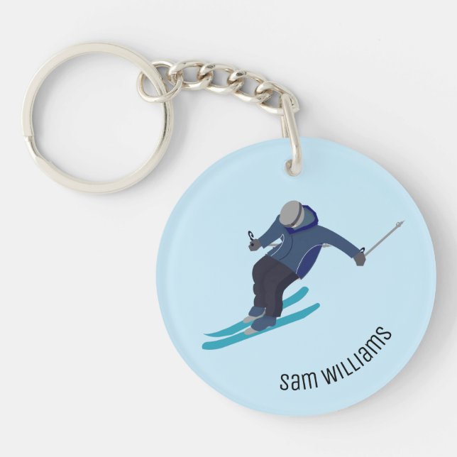 Skiing Key Ring (Front)
