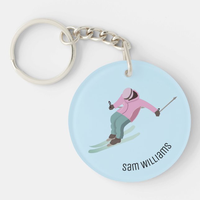 Skiing Key Ring (Front)