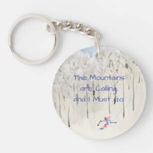 Skiing Key Ring