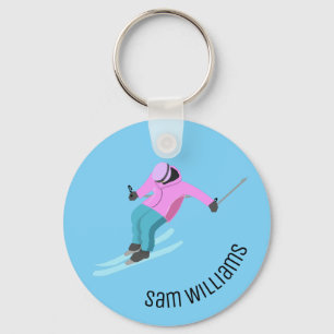 Skiing Key Ring