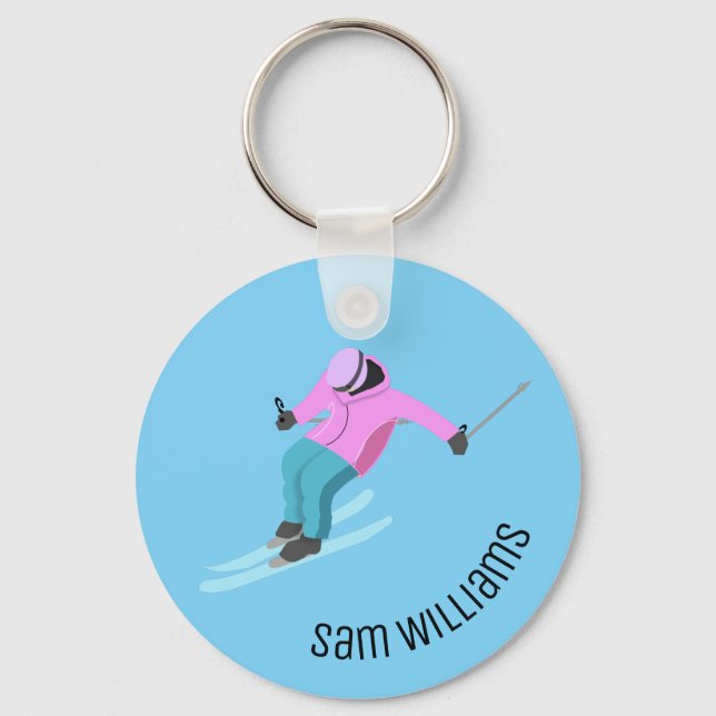 Skiing Key Ring (Front)