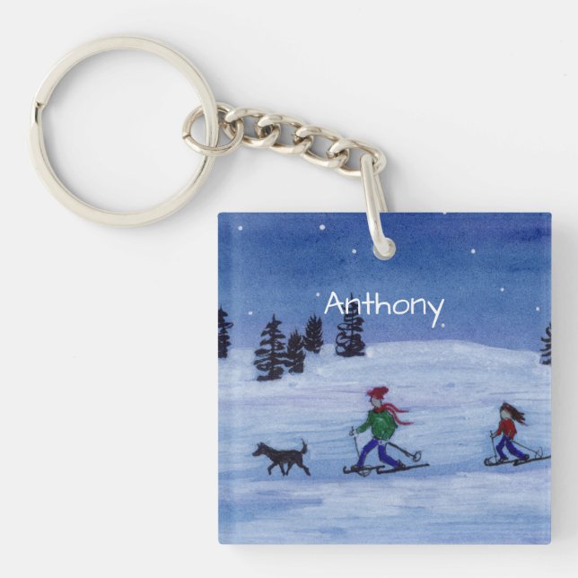 Skiing Key Ring (Front)
