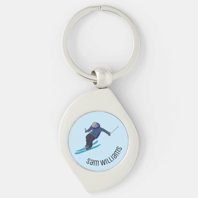 Skiing Key Ring (Front)