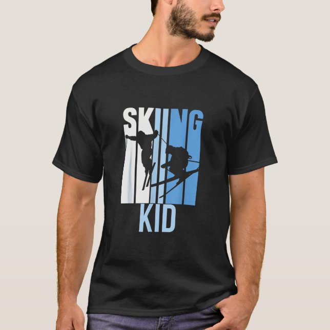 Skiing Kid Ski Skier Skiers Hobby T-Shirt (Front)
