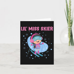 Skiing Kids Lil' Miss Skier Funny Girls Card