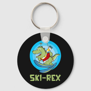 Skiing Kids Ski-rex Funny Dino Toddler Funny  Key Ring