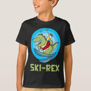 Skiing Kids Ski-rex Funny Dino Toddler Funny T-Shirt