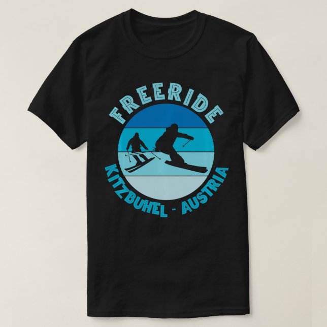 Skiing Kitzbuhel Austria Freeride  T-Shirt (Design Front)