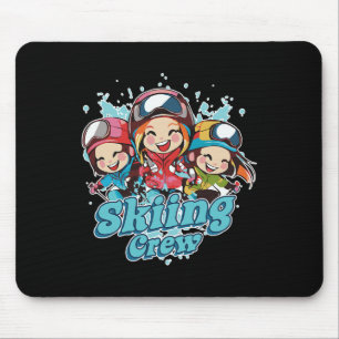 Skiing Ladies Crew, Winter Holidays, Ski Team Grou Mouse Mat