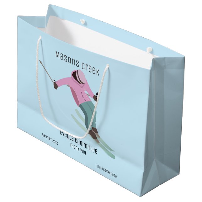 Skiing Large Gift Bag (Front Angled)