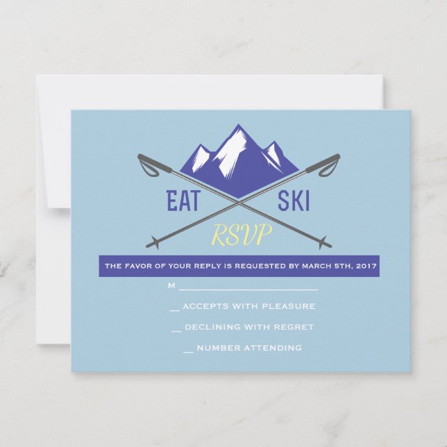 SKIING LIFT TICKET Bar Bat Mitzvah Invitation (Front)