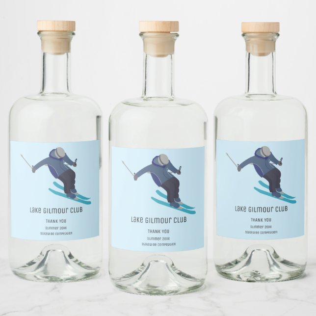 Skiing Liquor Bottle Label (Bottles)