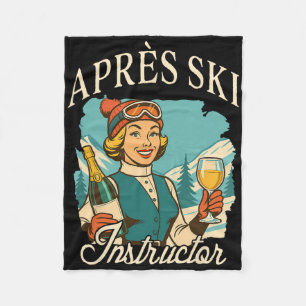 Skiing Lover Apres Ski Queen Ski Trip Apres Ski In Fleece Blanket