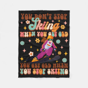 Skiing Lover Winter Sports You Get Old When You St Fleece Blanket