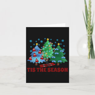 Skiing Lover Xmas Skiing Christmas Tree Christmas Card