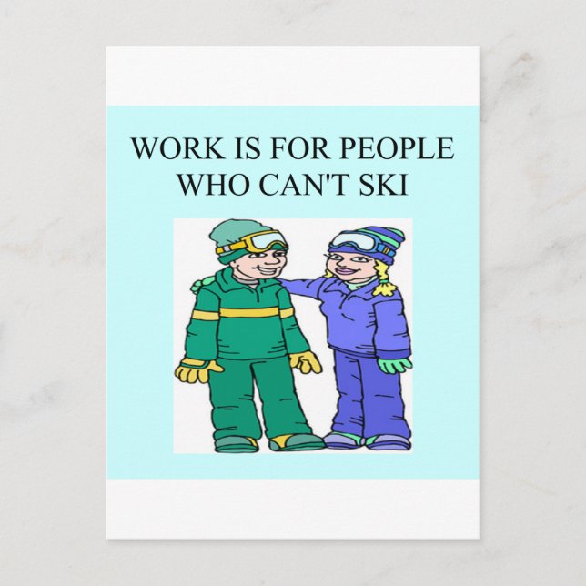 skiing lovers postcard (Front)