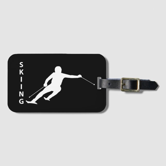 Skiing Luggage Tag (Front Horizontal)