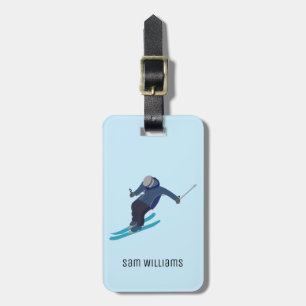 Skiing Luggage Tag