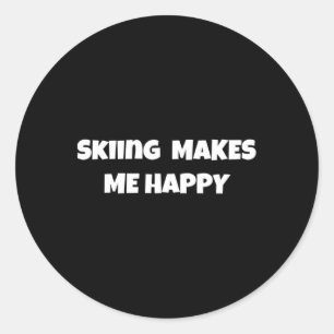 Skiing Make Me Happy Design For Men Women Activity Classic Round Sticker