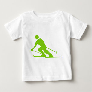 Skiing - Martian Green Baby T-Shirt