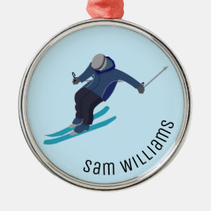 Skiing Metal Tree Decoration