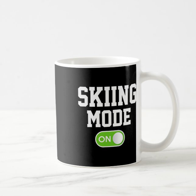 Skiing Mode On Funny Skier  Coffee Mug (Right)