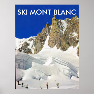 Skiing Mont Blanc, France Poster