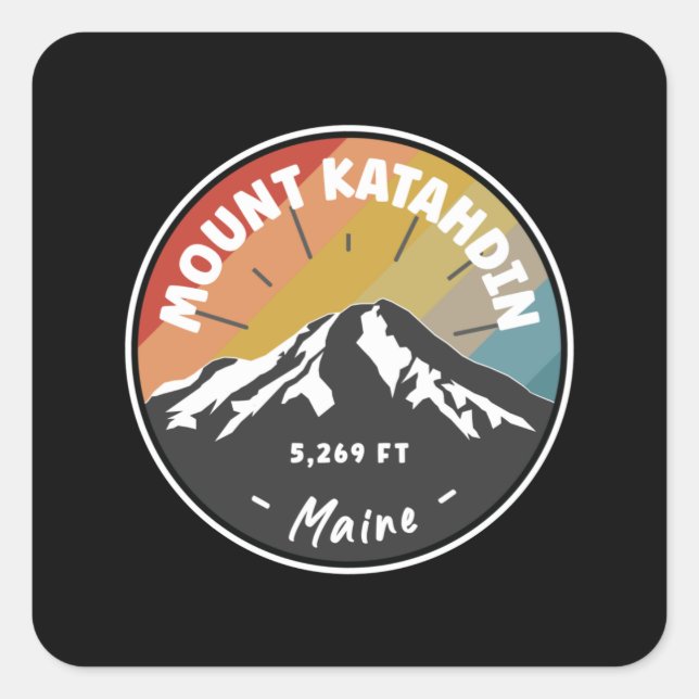 Skiing Mount Katahdin - Maine Square Sticker (Front)