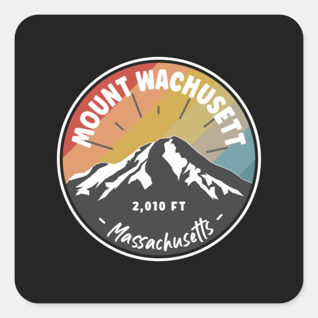 Skiing Mount Wachusett - Massachusetts Square Sticker (Front)