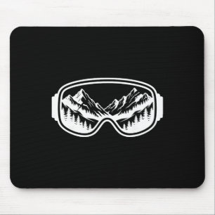 Skiing Mountain Goggles Snow Freestyle Ski Outdoor Mouse Mat