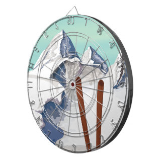 Skiing Mountains Dartboard