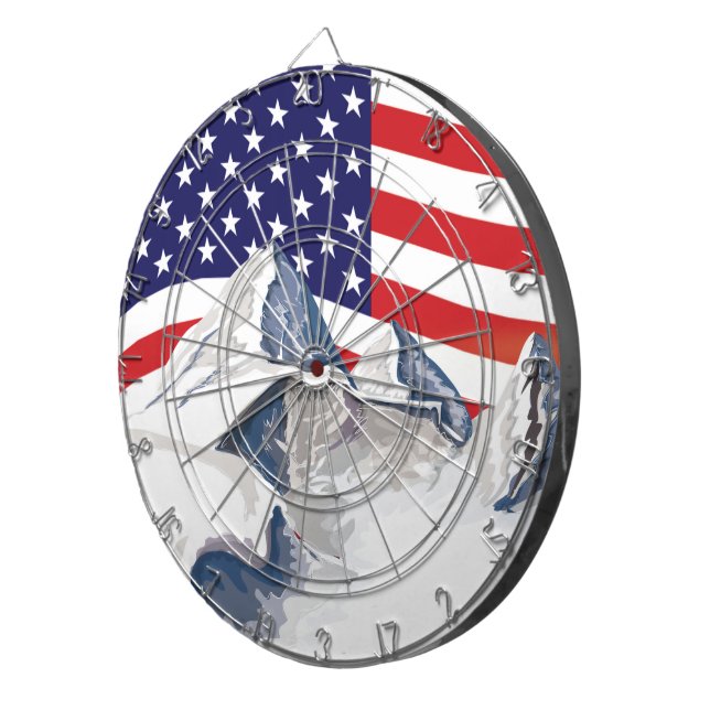 Skiing Mountains Dartboard (Front Right)