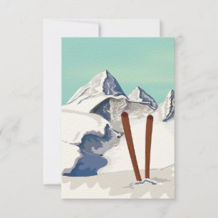 Skiing Mountains Invitation