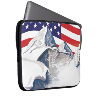 Skiing Mountains Laptop Sleeve