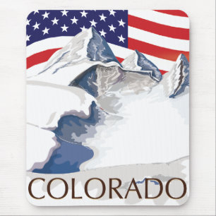 Skiing Mountains Mouse Mat
