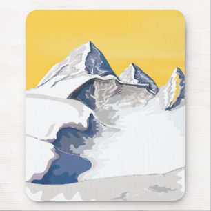 Skiing Mountains Mouse Mat