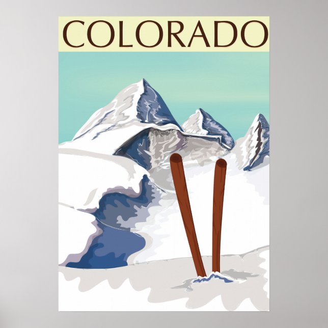 Skiing Mountains Poster (Front)