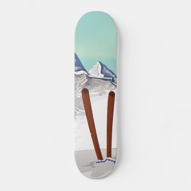Skiing Mountains Skateboard (Front)