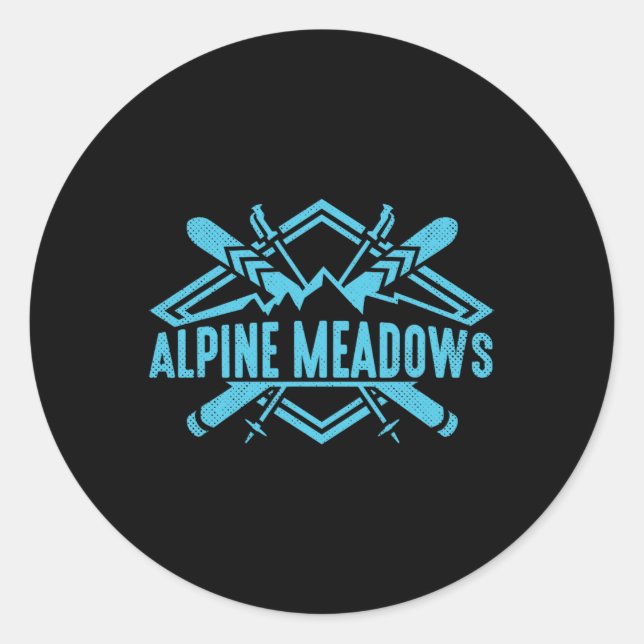 Skiing Mountains Skier Downhill Ski Resort Alpine  Classic Round Sticker (Front)