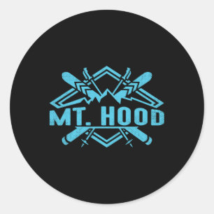 Skiing Mountains Skier Downhill Ski Resort Mt. Hoo Classic Round Sticker