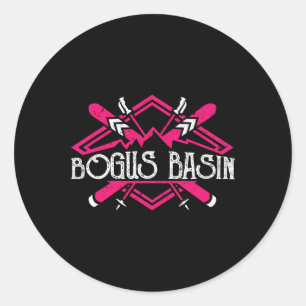 Skiing Mountains Skier Downhill Women Ski Resort B Classic Round Sticker