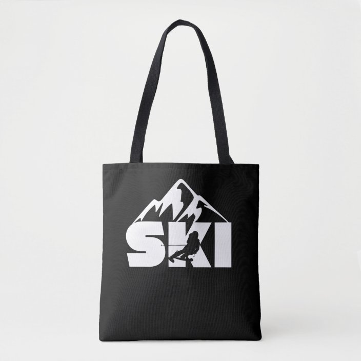 Skiing mountains snow winter sports ski tote bag Zazzle.co.uk