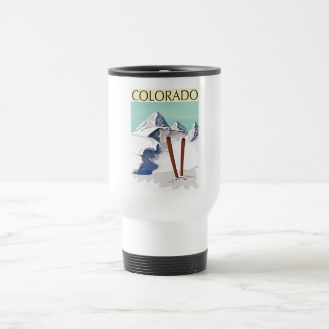 Skiing Mountains Travel Mug (Center)