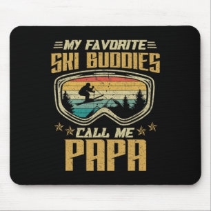 Skiing - My Favourite Ski Buddies Call Me Papa Mouse Mat